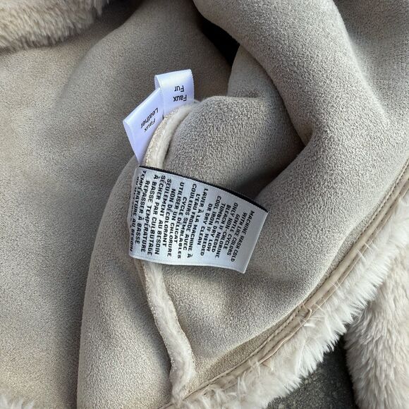 Jason Wu Zip NWT $138 LARGE! Oversize Pullover Jacket Faux Fur Leather Fall Warm - Picture 7 of 13